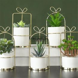 Decorative Flowers & Wreaths 100pcs Artificial Succulent Plant Pot Cute Flower Planter Flowerpot Lovely Little Animals Home Garden Bonsai Po