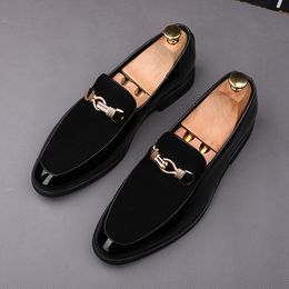 men luxury fashion evening prom dress cow suede leather shoes slip on lazy shoe black brand designer breathable loafers sneakers