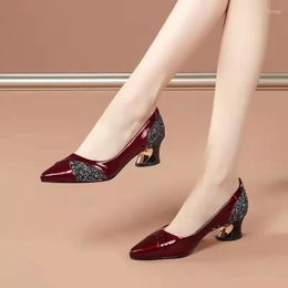 Dress Shoes Cresfimix Zapatos Mujer Women Light Weight Round Toe Wine Red Slip On Heel For Office Party Pumps Sapatos Azuis B6002