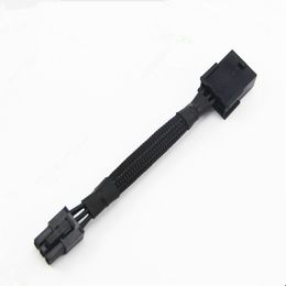 Graphics Card 8Pin to 6Pin Female to Male Power Extension Cable for Video Card Display 18AWG with Net Cover 10cm Black