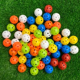 24Pcs 42MM Airflow Plastic Perforated Color Indoor Practice Golf Balls