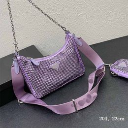 Diamond Women Shoulder Bag 2022 New Crystal Handbags Summer Fashion Underarm Purses Luxury Totes Bling High Quality Classic Shiny Handbag