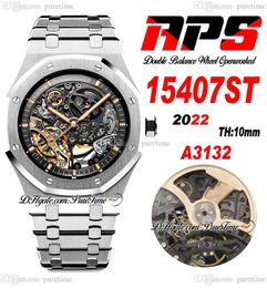 APSF 1540 Double Balance Wheel Openworked A3132 Automatic Mens Watch 41mm Skeleton Dial Stainless Steel Bracelet Super Edition PTPA Puretime A1