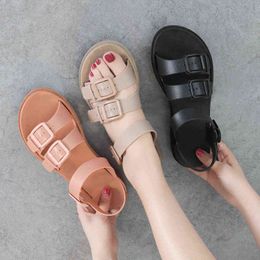 2021 Summer Woman Gladiator Sandals For Women Flat Sandals Open Toe Ladies Casual Non Slip Comfortable Women Beach Sandals Shoes G220518