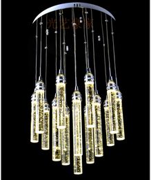 Pendant Lamps Stainless Steel Bubble Crystal Light Led Luminaria Lamp For Living Room Column Hanging Dining LustresPendant