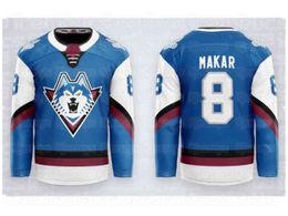 Nik1 Quebec Nordiques 19 Joe Sakic Hockey Jerseys 8 Cale Makar Blue Vintage Men's Custom number any name jersey