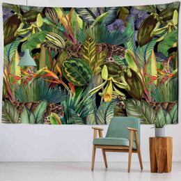 Tapestry Tropical Rainforest Carpet Wall Hanging Animal World Natural Landscape