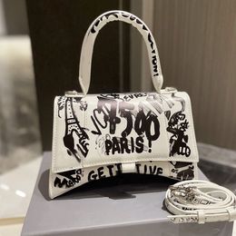Handbag Women Cross Body Bag Shoulder Bags Tote Fashion Genuine Leather Graffiti Letter Printing Metal Hardware Flap High Quality Removable Strap Purse