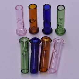 Mini Glass Smoking Pipes Colourful 45mm Portable Flat Mouth Philtre Cigarette Holder Cone Maker Nozzle Tobacco for Cigar Rolling Paper