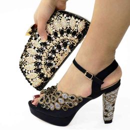 Dress Shoes Doershow Nice African and Bag Matching Set with Pink Hot Selling Women Italian for Party Wedding 220516