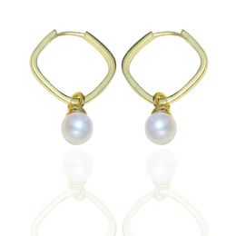 Dangle & Chandelier MeiBaPJ Natural Freshwater Pearl Circle Drop Earrings Real 925 Sterling Silver Fine Charm Jewellery For Women