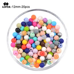 silicone beads baby UK - Round Silicone Beads Soothers 12mm 20pcs Lot Teething Necklace Baby Toy Bpa Free Chew Charms Newborn Nursing Accessory