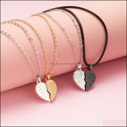 Pendant Necklaces Pendants Jewellery Romantic Heart Couple Necklace Adjustable Chain Attract Magnet Wedding Party Men Women Accessories Drop