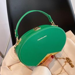 Evening Bags Vintage Green Box Shape Leather Crossbody Shoulder For Women 2022 Fashion Designer Handbags Solid Colour Messenger BagEvening