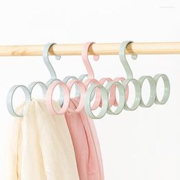 Hangers & Racks 3 Pcs/lot 31cm Household Scarves Rack Plastic Hanger For Scarf Belts Tie Clothing With 5 Loops Closet Space Saving