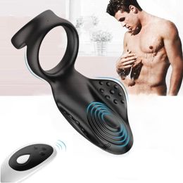 Silicone Vibration Lock Fine Ring Delay Prostate Masturbator Penis Massager Couples Share Buckle Adult sexy Toys