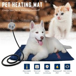 US/UK/EU Plug Pet Heat Pad Electric Heated Mat Blanket For Puppy Dog Cat Winter Pet Pad Cat Blanket Dog Beds For Small Dogs Home 210224