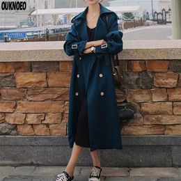 Luxury Spring Woman Long Trench Coat French Elegant Korean Casual Belt Loose Cloak Thin Raincoat Women's Windbreaker Coat L220812