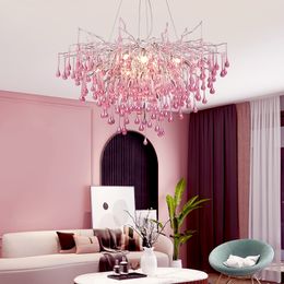 Modern lamp Crystal Chandeliers Lighting Room Decoration Colourful Children's Room Lamp Large Chandelier Nordic Luxury Girl Rooms Decor