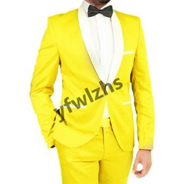 Classic One Button Wedding Tuxedos Shawl Lapel Mens Suit Two Pieces Formal Business Mens Jacket Blazer Groom Tuxedo Coat Pants 01209