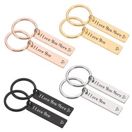 Fashion 2Pcs Couple Keychain Personalised Key Chain Engraved Date Name Custom Boyfriend Girlfriend Anniversary Valentine's Gift