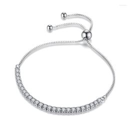 Link Chain Fashion Featured DEALS Silver Color Sparkling Strand Bracelets For Women Zircon Crystal Tennis Bracelet Jewelry Gifts Kent22