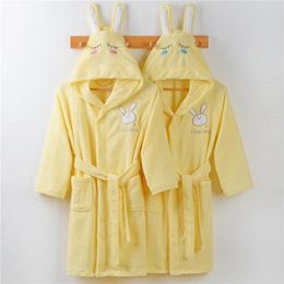 Pure cotton Children Robes Soft Baby Bathrobe Cute Animal Cartoon Babies Blanket Kids Hooded Bathrobes Toddler Bath Towel LJ201216