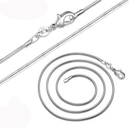 New 925 Sterling Silver Chain Necklace 1mm Snake Chain Necklaces 16-24inches High quality Jewellery ys222