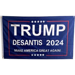 Custom Trump Desantis 2024 Make American Great Again 3X5FT Flags ,Indoor Outdoor 100D Polyester Advertising Wholesale 150x90cm Flags with Full Colour Printing