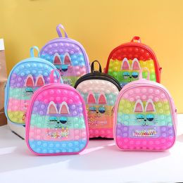 Silicone Bubble Schoolbag Decompression Fun Backpack Pinch Children Cartoon School Bag