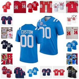 Xflsp College Custom Ole Miss Rebels Football Jersey 34 Brandon Bolden 2 Mike Wallace 9 Jerrion Ealy 8 Elijah Moore 2 Matt Corral 17 Demon Clowney 25