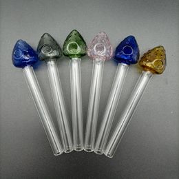 DHL Glass Oil Burner Pipe Clear Transparent Smoking Nail Pipes Burning Tobacco Dry Herb Handle Tube