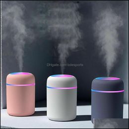 Other Bar Products Barware Kitchen Dining Home Garden Portable 300Ml Humidifier Usb Trasonic Dazzle Cup Aroma Diffuser Cool Mist Maker Ai