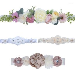 Belts Women Floral Wedding Belt Bridal Flower Dress Girls Satin Ribbon Elastic BandsBelts Fier22