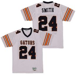 Chen37 Hot 24 Emmitt Smith High School Florida Gators Football Jersey Men Team Away White Pure Cotton Embroidery Breathable Sewn On High Quality