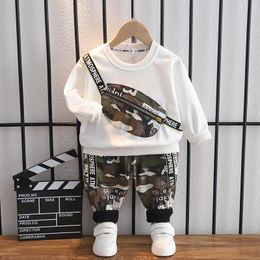 Boy Clothing Sets Frühlingsoutfits Mädchen Set Infantil Born Kids Clothes Baby Jungen Kostüm Brief Tracksuit Tops Hosen 2 3326 S 336