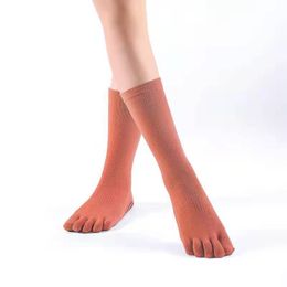 Sports Socks Pairs Mid-tube Yoga Ladies High-tube Split-toe Cotton Warm Non-slip Five-finger Adult SocksSports