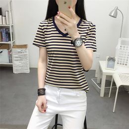 Summer sexy shoulder-length loose half sleeve T-shirt women summer size watch machine short sleeve 210317