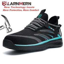 LARNMERN Safety Shoes Men Steel Toe Safety Shoes PunctureProof Safety Boots Lightweight Breathable Work Sneakers for Men 210315