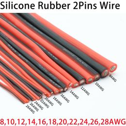 Other Lighting Accessories Copper Wire Silicone Rubber Cable Super Soft 8 10 12 14 16 18 20 22 24 26 AWG 2Pins Flexible DIY LED Lamp Connect