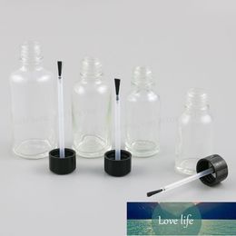 12 x 5ML 10ML 15ML 30ML Transparent Refillable Glass Essential Bottle With Brush Cap Nail Polish Bottle Glass Nail Bottle