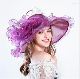 Wide Brim Hats Women Lace Beach Sun Screen Hat Female Top Fedoras Floral Summer Detachable Mesh Visor HatsWide Chur22