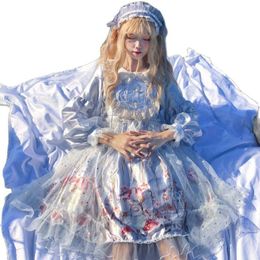 Casual Dresses Fairy Tale Long Sleeved Lolita Party Dress Kawii Vintage Cute Light Japanese Sweet JK Suspenders GiftCasual