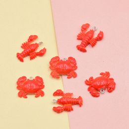 Crab Lobster Miniature DIY Jewellery Accessories Resin Simulation Small Hairy Crab Crayfish Earrings Pendant Keychain Pendant 1222758