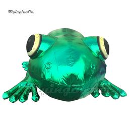 Outdoor Large Green Inflatable Frog Balloon Simulated Animal Stone Sculpture Model For Stage Decoration