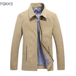 FGKKS Men Business Casual Jackets Autumn Winter Men's Solid Colour Turn-down Collar Jacket Male Fashion Simple Jacket Coats 201127