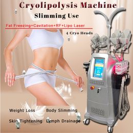 Freezing Fat Cryolipolysis Slimming 4 Cryo Heads Arm Legs Weight Loss 40k Cavitation Cellulite Removal Non-Surgical Treatment Vertical Equipment