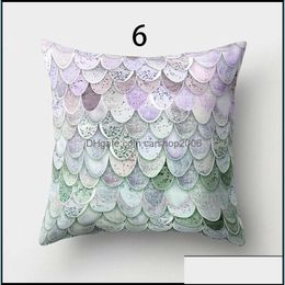 Pillow Case Bedding Supplies Home Textiles Garden Ll Mermaid Fish Scale Pillowcase Er Glamour Square Cushion Dhxxg