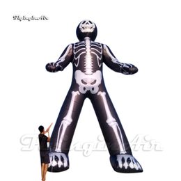 Outdoor Halloween Inflatable Skeleton Man 6m Black Air Blow Up Skull Ghost For Carnival Party Decoration