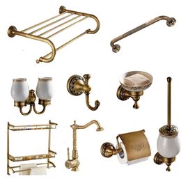 Brass Collection Carved Paper Holder Bathroom Accessories Antique Products wall mounted brass bathroom hardware set 220809